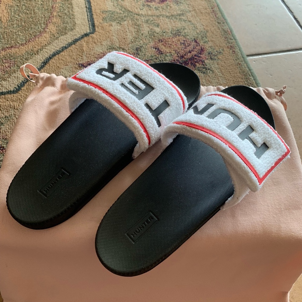 Hunter Women Terry Towelling Logo Adjustable Slide - Picture 5 of 10